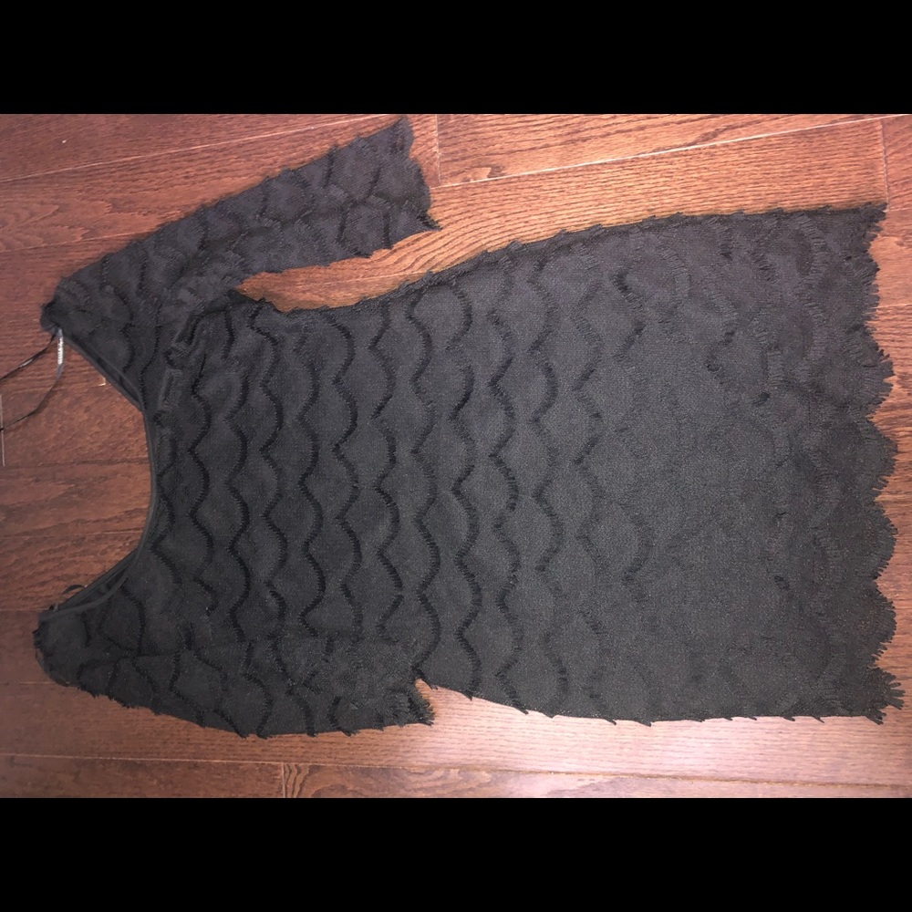 Black scalloped lace dress